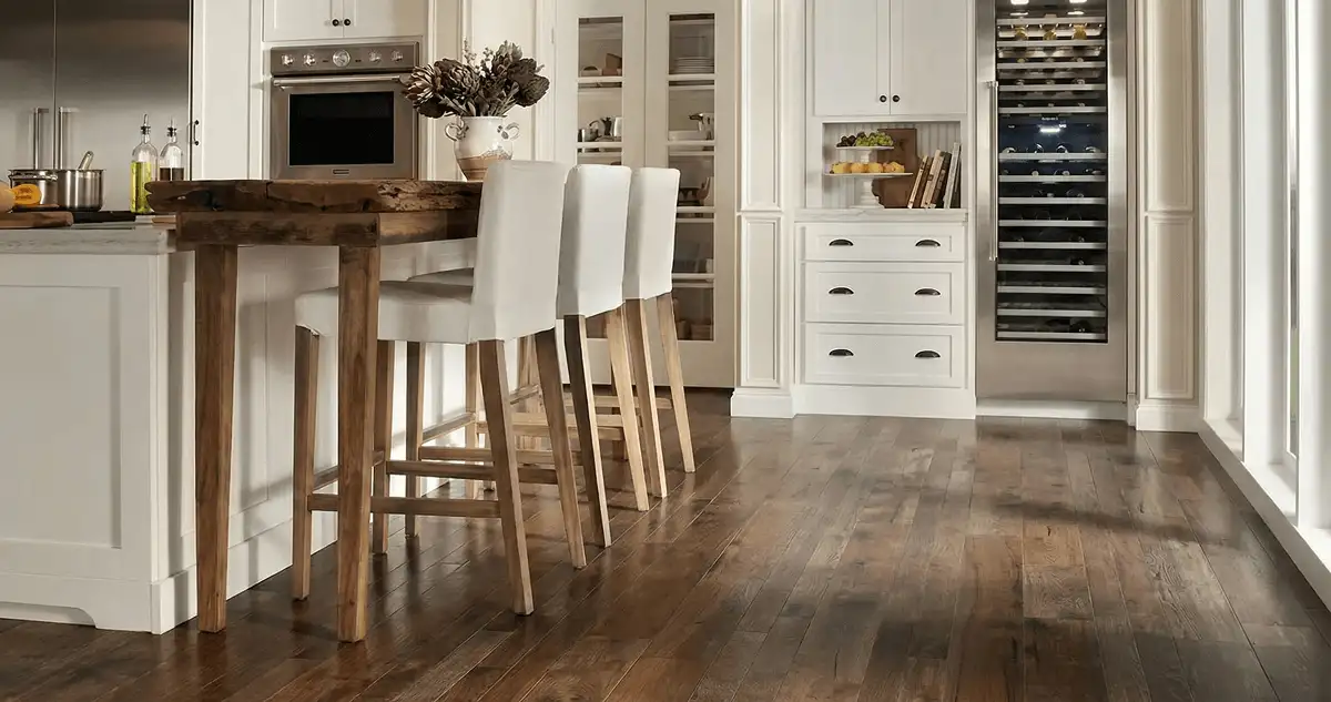 Professionally installed and refinished hardwood flooring in a residential home, showcasing smooth finish and natural wood tones in Miami, FL