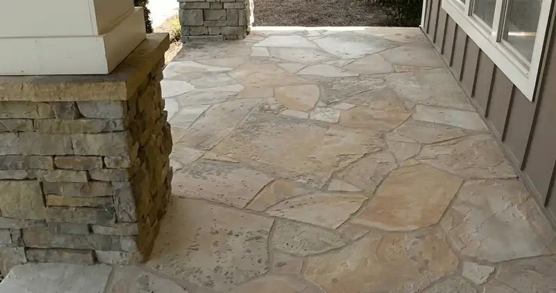 House entrance with professionally installed stone flooring in Miami FL